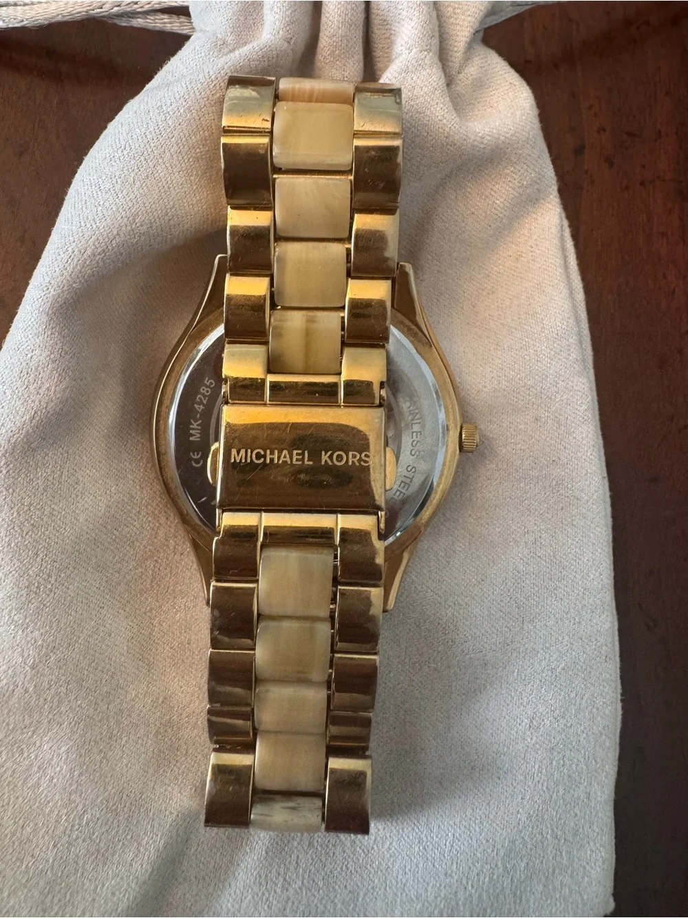 Michael Kors Women's Runway Horn Gold-Tone Stainless Steel Bracelet Watch